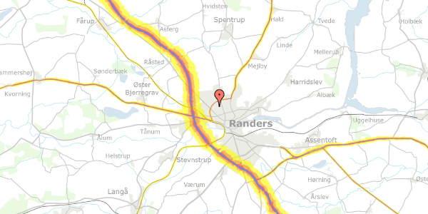 Trafikstøjkort på Gl. Hobrovej 68, 8920 Randers NV