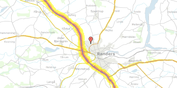 Trafikstøjkort på Gl. Hobrovej 128, 8920 Randers NV