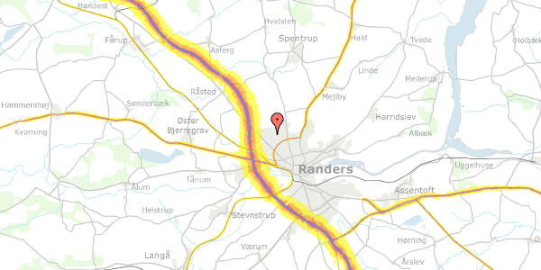 Trafikstøjkort på Gl. Hobrovej 136, 1. 209, 8920 Randers NV