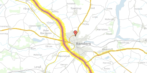 Trafikstøjkort på Glarbjergvej 58, 8930 Randers NØ