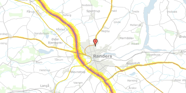 Trafikstøjkort på Glarbjergvej 142, 1. th, 8930 Randers NØ