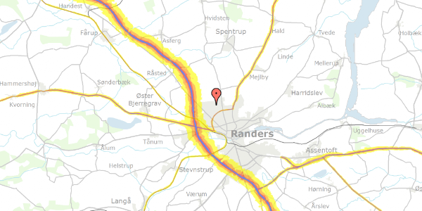 Trafikstøjkort på Grønlystvej 4, 8920 Randers NV