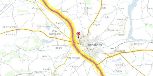 Trafikstøjkort på Gørrilds Alle 53, 8920 Randers NV