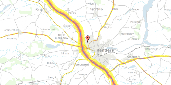 Trafikstøjkort på Gørrilds Alle 66, 8920 Randers NV