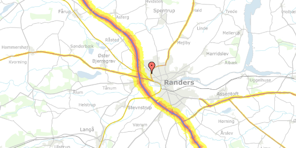 Trafikstøjkort på Gørtlervej 36, 8920 Randers NV