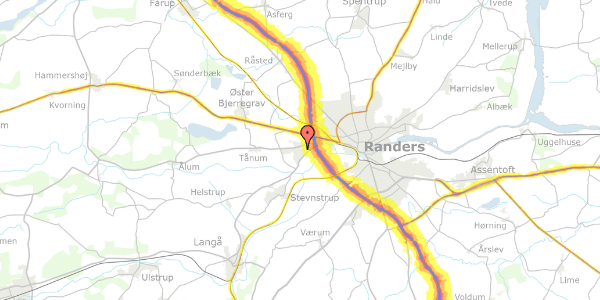 Trafikstøjkort på H.C. Ørsteds Vej 18, 8920 Randers NV