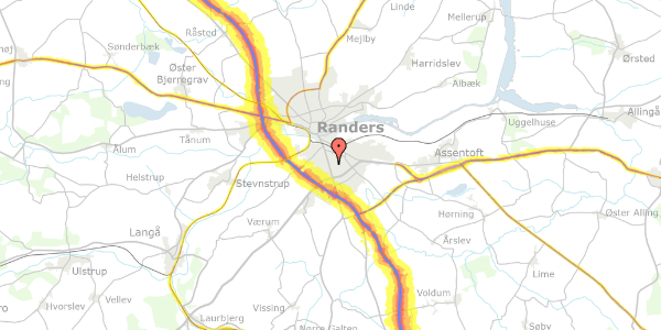 Trafikstøjkort på Haraldsvej 14, 8960 Randers SØ