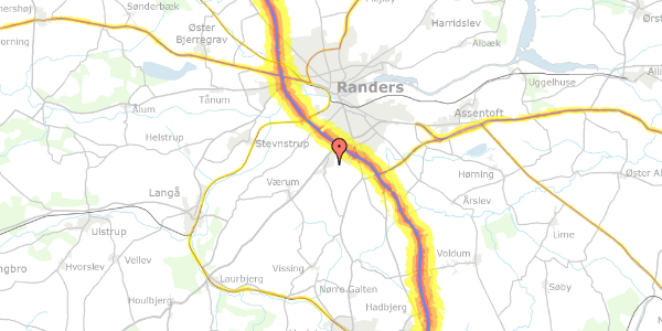 Trafikstøjkort på Haslund Klostervej 31, 8940 Randers SV