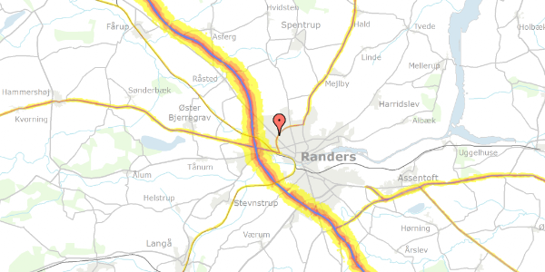 Trafikstøjkort på Hattemagervej 12, 8920 Randers NV