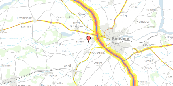 Trafikstøjkort på Hedevej 20, 8920 Randers NV