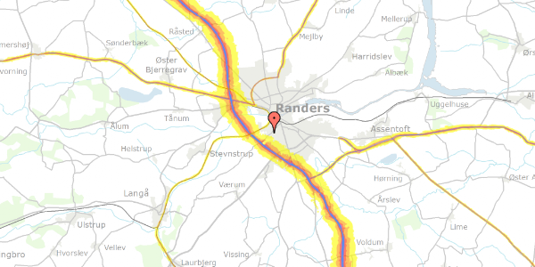 Trafikstøjkort på Helgenæsvej 4, 8940 Randers SV