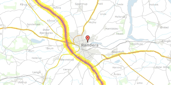 Trafikstøjkort på Hermann Stillings Vej 26, 8930 Randers NØ