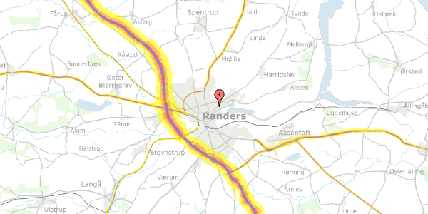 Trafikstøjkort på Hermann Stillings Vej 56, 1. th, 8930 Randers NØ