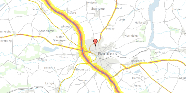 Trafikstøjkort på Hermodsvej 11, 8920 Randers NV