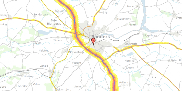 Trafikstøjkort på Herningvej 1, 8940 Randers SV