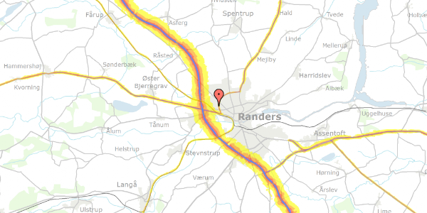 Trafikstøjkort på Hjulmagervej 30, 8920 Randers NV