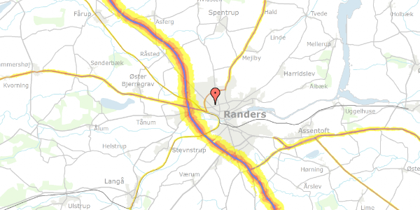 Trafikstøjkort på Hobrovej 81, 8920 Randers NV