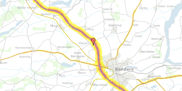 Trafikstøjkort på Hobrovej 347, 8920 Randers NV