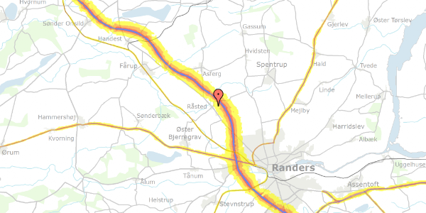 Trafikstøjkort på Houmarksvej 8, 8920 Randers NV