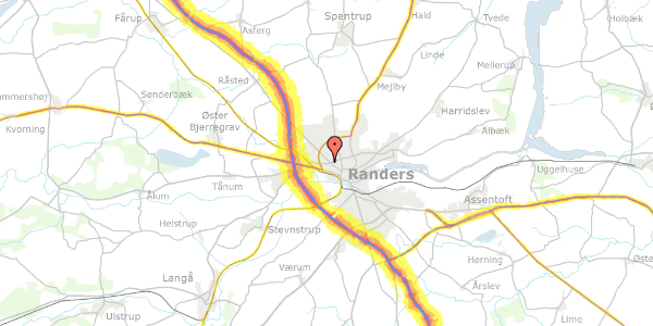 Trafikstøjkort på Højgade 17, 8920 Randers NV