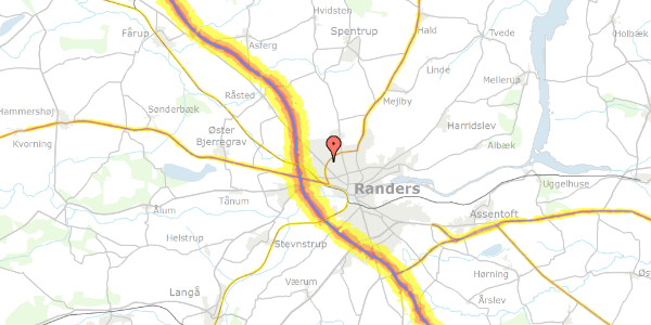 Trafikstøjkort på Hørhaven 17, 8920 Randers NV