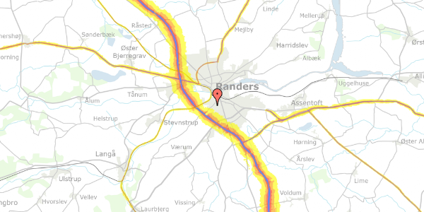 Trafikstøjkort på Høvejen 2B, 8940 Randers SV