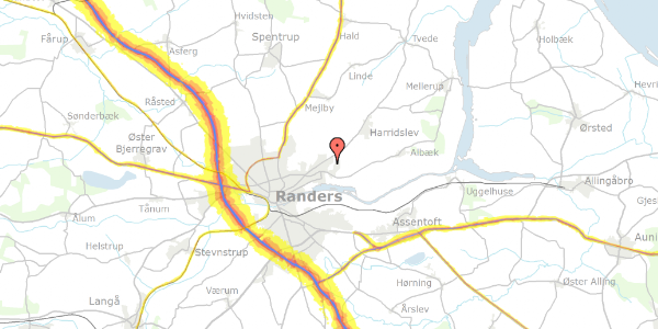 Trafikstøjkort på Jadedalen 33, 8930 Randers NØ