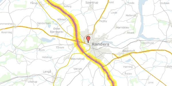 Trafikstøjkort på Jyllandsgade 17, 3. th, 8900 Randers C