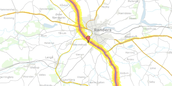 Trafikstøjkort på Kallehavevej 60, 8940 Randers SV