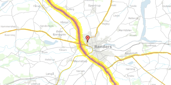 Trafikstøjkort på Karetmagervej 18, 8920 Randers NV