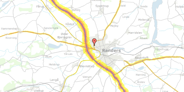 Trafikstøjkort på Karetmagervej 23, 8920 Randers NV