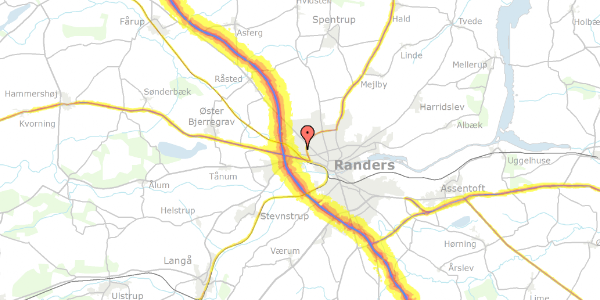 Trafikstøjkort på Karetmagervej 29, 8920 Randers NV