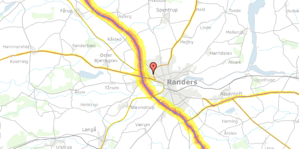 Trafikstøjkort på Karetmagervej 35, 8920 Randers NV