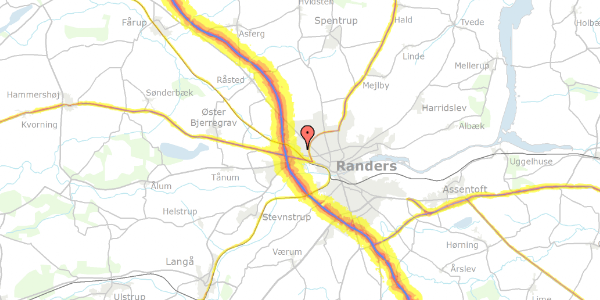 Trafikstøjkort på Karetmagervej 42, 8920 Randers NV