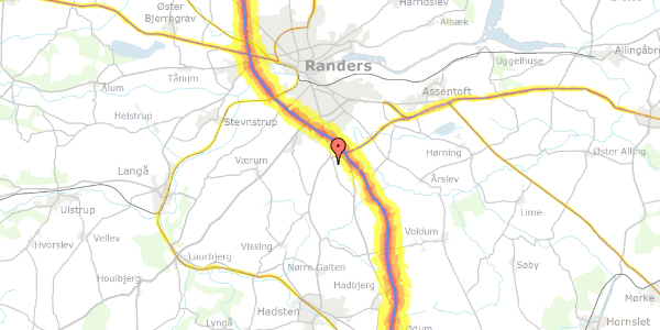 Trafikstøjkort på Karlsbergvej 30, 8940 Randers SV