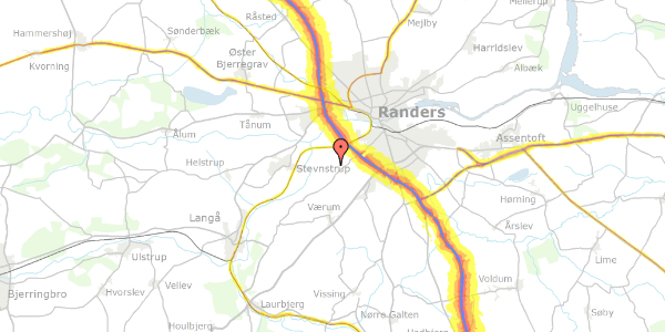 Trafikstøjkort på Kildehusvej 31, 8940 Randers SV