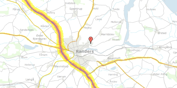 Trafikstøjkort på Kollerupvej 33, 8930 Randers NØ