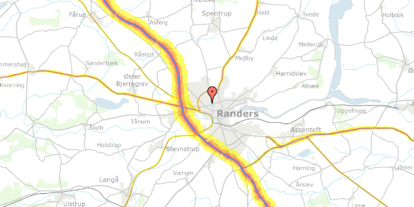 Trafikstøjkort på Langgade 51, 8920 Randers NV