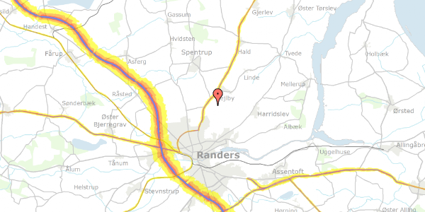 Trafikstøjkort på Lemvej 52, 8930 Randers NØ