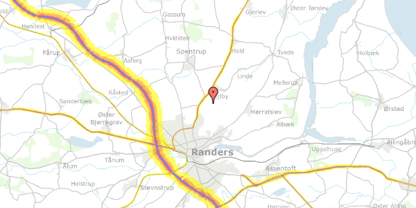 Trafikstøjkort på Lemvej 60, 8930 Randers NØ