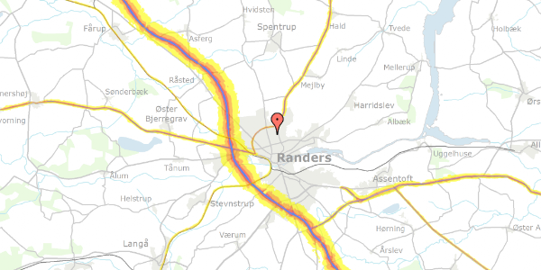 Trafikstøjkort på Lervangen 44, 8930 Randers NØ