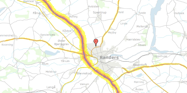 Trafikstøjkort på Lucernevej 49, 8920 Randers NV