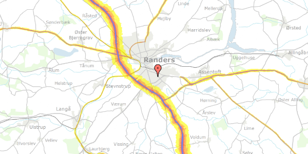 Trafikstøjkort på Marsk Stigs Vej 14, 8960 Randers SØ