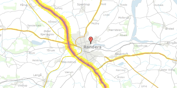 Trafikstøjkort på Meisnersgade 5, st. th, 8930 Randers NØ