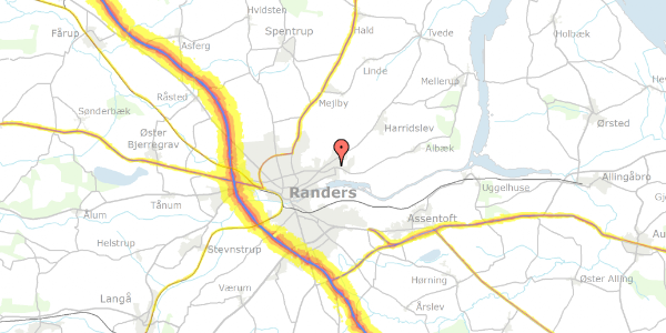 Trafikstøjkort på Mejlgårdsvej 4, 8930 Randers NØ