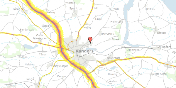 Trafikstøjkort på Mejlgårdsvej 20, 8930 Randers NØ