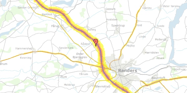 Trafikstøjkort på Midtvejs 14, 8920 Randers NV