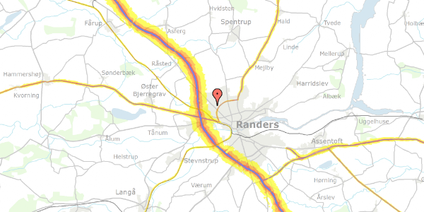 Trafikstøjkort på Mispelvej 18, 8920 Randers NV