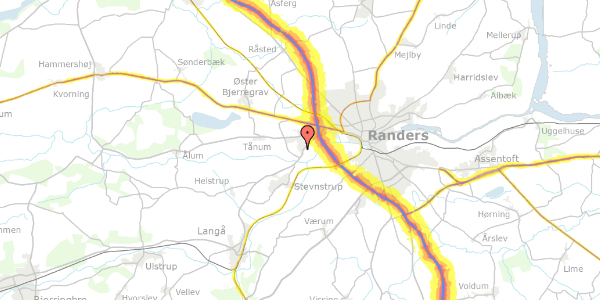 Trafikstøjkort på Mosevænget 47, 8920 Randers NV