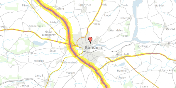 Trafikstøjkort på Mærsk Andersens Vej 3, 8930 Randers NØ